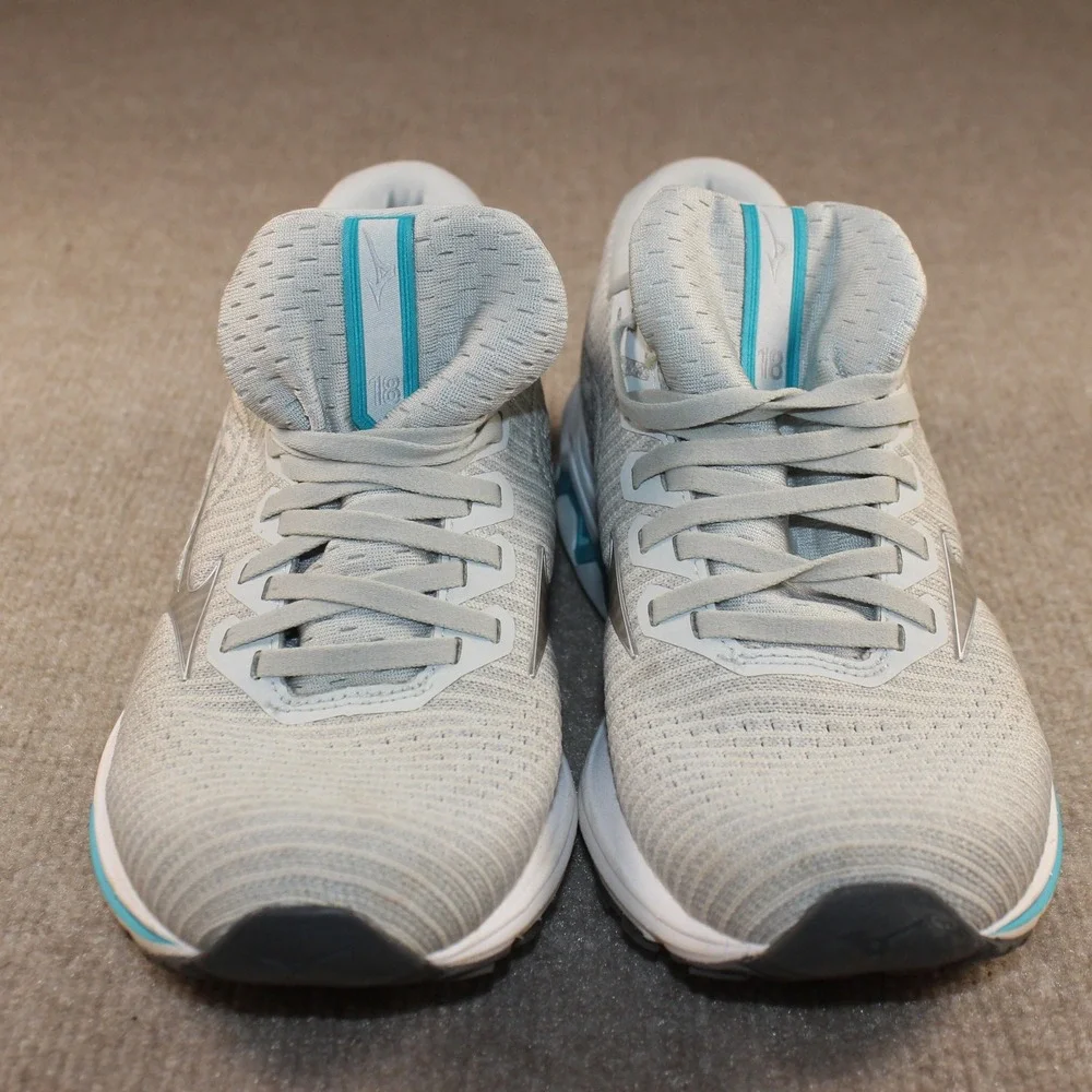 Mizuno Wave Inspire 18 Womens Running Shoes Grey Teal J1GD221304 Size 9.5